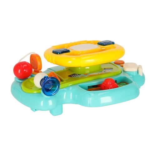 Zabawka interaktywna kierownica dla dzieci dziecka malucha do wózka symulator muzyka dźwięki niebieska