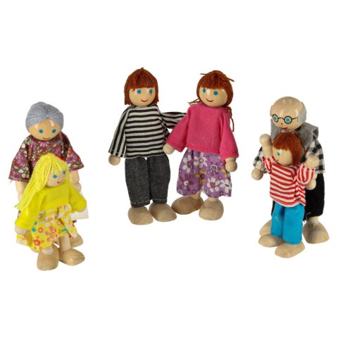 Lalki do domku dla lalek lalka drewniane laleczki rodzinka 6el.