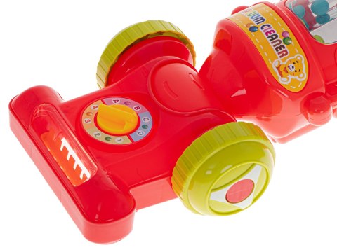 Odkurzacz bezprzewodowy pionowy dla dzieci interaktywny z dźwiękiem malinowy