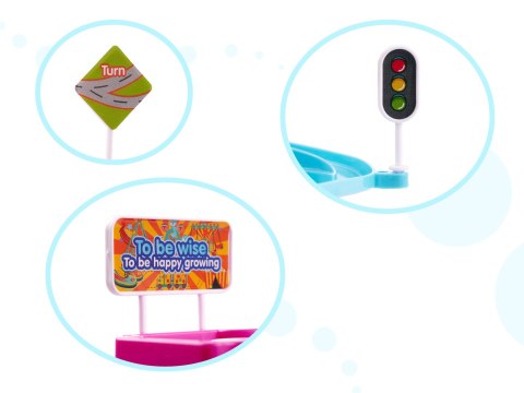 Tor wyścigowy dinozaur zjeżdżalnia ruchome schody LED dźwięk