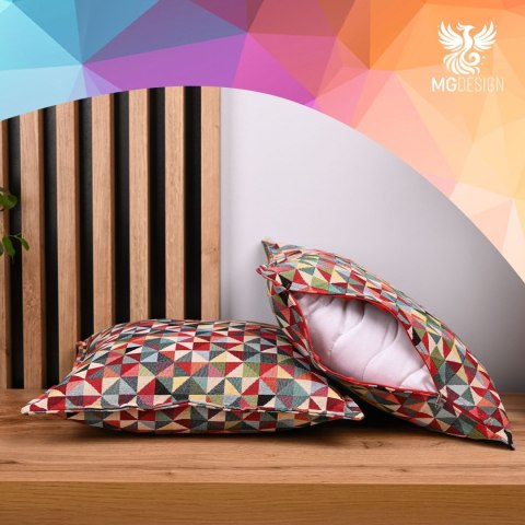Kolorowa poszewka 60 x 60 cm z dekoracyjnym wzorem