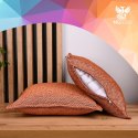 Poszewka ze wzorem w jodełkę 60 x 60 cm w kolorze pomarańczowym