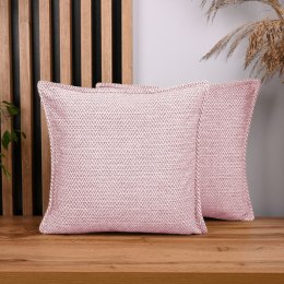 Zestaw 2 szt. poszewek w jodełkę 35 x 35 cm w kolorze różowym