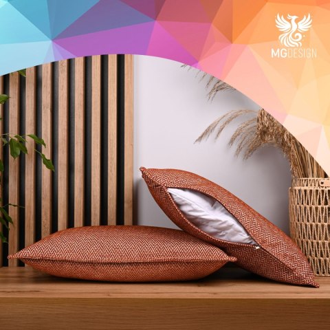 Zestaw 2 szt. poszewek w jodełkę 40 x 80 cm w kolorze pomarańczowym