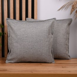 Dekoracyjna poszewka w jodełkę 35 x 35 cm w kolorze popielatym