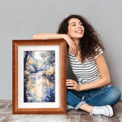 Frezowana ramka na zdjęcia w rozmiarze 30 x 45 cm w kolorze brązowym
