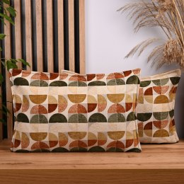 Poszewka z geometrycznym wzorem 40 x 60 cm w kolorze beżowo-pomarańczowym