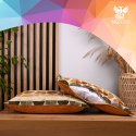 Poszewka z geometrycznym wzorem 40 x 60 cm w kolorze beżowo-pomarańczowym