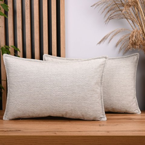 Poszewka ze wzorem w jodełkę 30 x 50 cm w kolorze szarym