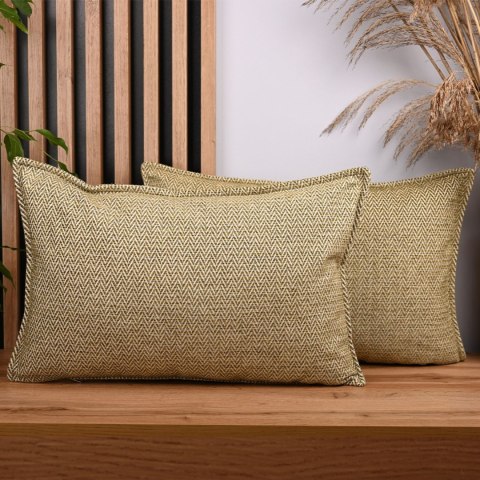 Zestaw 2 szt. poszewek w jodełkę 40 x 80 cm w kolorze żółtym
