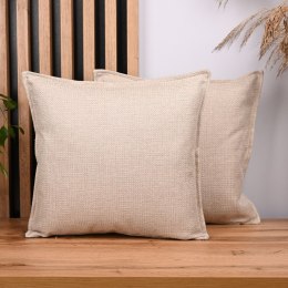 Dekoracyjna poszewka w jodełkę 30 x 30 cm w kolorze kremowym