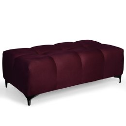 Pikowana pufa welurowa 63 x 121 cm w kolorze bordowym