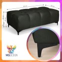 Pikowana pufa welurowa 63 x 121 cm w kolorze grafitowym