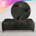 Pikowana pufa welurowa 63 x 121 cm w kolorze grafitowym