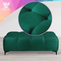 Pikowana pufa welurowa 63 x 121 cm w kolorze zielonym