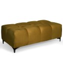 Pikowana pufa welurowa 63 x 121 cm w kolorze żółtym