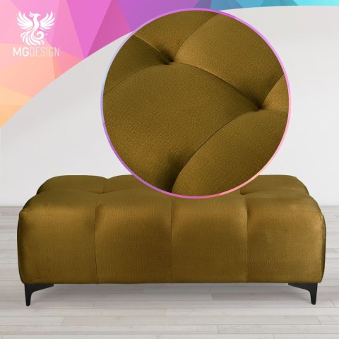 Pikowana pufa welurowa 63 x 121 cm w kolorze żółtym