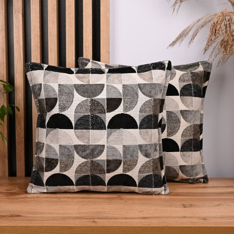 Poszewka z geometrycznym wzorem 55 x 55 cm w kolorze ciemnoszarym