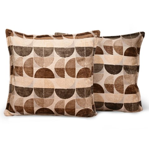 Poszewka z geometrycznym wzorem 60 x 60 cm w kolorze beżowym