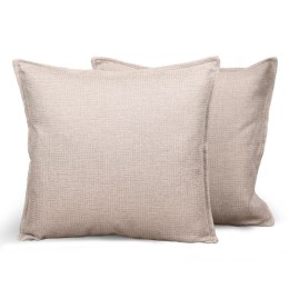 Zestaw 2 szt. poszewek w jodełkę 35 x 35 cm w kolorze kremowym