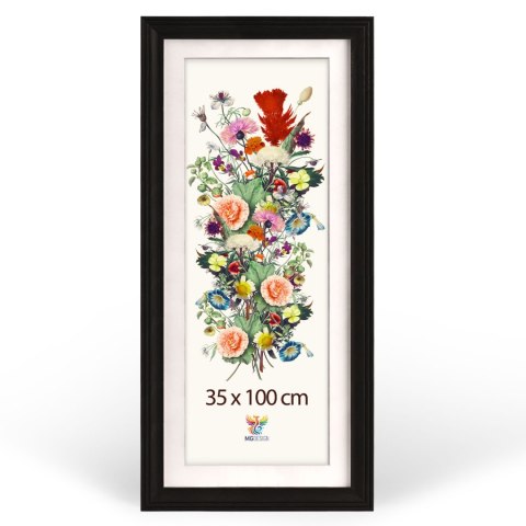 Zestaw 3 szt. frezowanych ramek 35 x 100 cm w kolorze czarnym