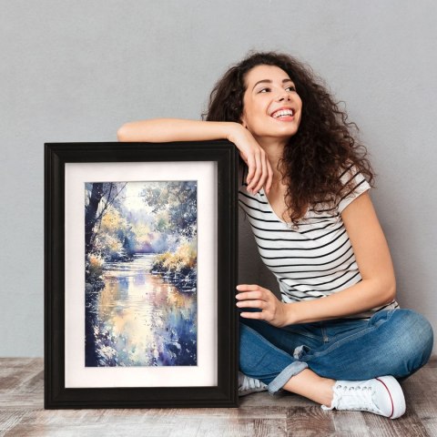 Frezowana ramka na zdjęcia w rozmiarze 30 x 45 cm w kolorze czarnym