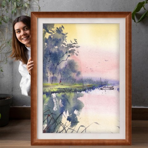 Zestaw 3 szt. frezowanych ramek 80 x 120 cm w kolorze brązowym