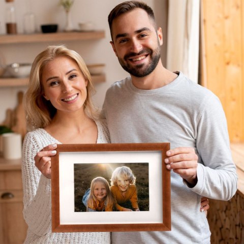 Zestaw 5 szt. wysokich ramek na zdjęcia 15 x 23 cm brązowych