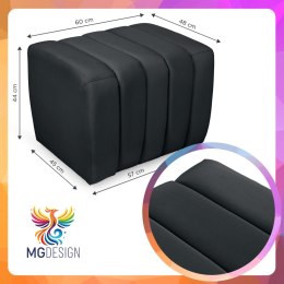 Designerska pufa welurowa 48 x 60 cm w kolorze ciemnoszarym