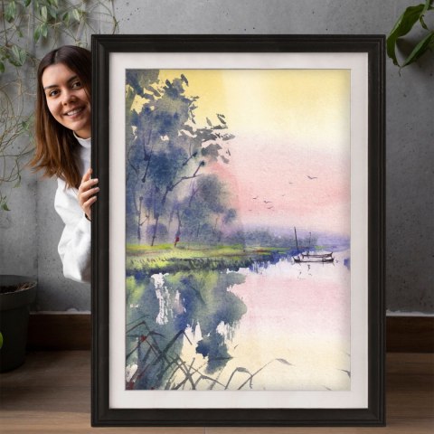 Zestaw 3 szt. frezowanych ramek 80 x 120 cm w kolorze czarnym