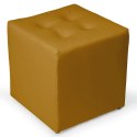 Żółta welurowa pufa 41 x 41 cm w formie kostki