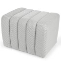Designerska pufa strukturalna 48 x 60 cm w kolorze kremowym