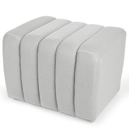 Designerska pufa strukturalna 48 x 60 cm w kolorze kremowym