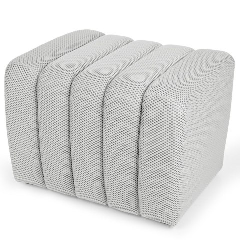 Designerska pufa strukturalna 48 x 60 cm w kolorze kremowym