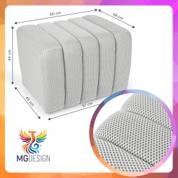Designerska pufa strukturalna 48 x 60 cm w kolorze kremowym