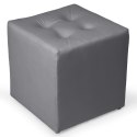 Jasnoszara welurowa pufa 41 x 41 cm w formie kostki