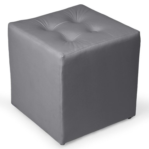 Jasnoszara welurowa pufa 41 x 41 cm w formie kostki