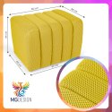 Designerska pufa strukturalna 48 x 60 cm w kolorze żółtym
