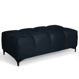 Pikowana pufa welurowa 63 x 121 cm w kolorze ciemnogranatowym