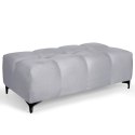 Pikowana pufa welurowa 63 x 121 cm w kolorze jasnoszarym
