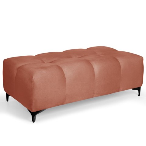 Pikowana pufa welurowa 63 x 121 cm w kolorze morelowym