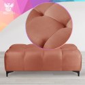 Pikowana pufa welurowa 63 x 121 cm w kolorze morelowym