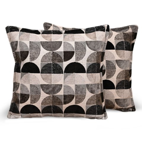 Zestaw 2 szt. poszewek 60 x 60 cm w kolorze ciemnoszarym