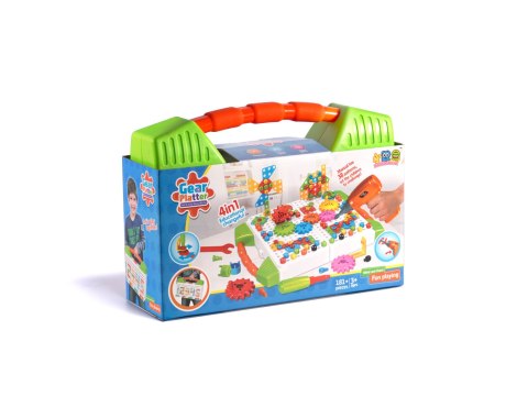 Wkrętarka wiertarka śrubki klocki konstrukcyjne zestaw majsterkowicza walizka 181 elementów