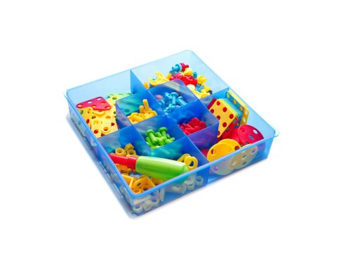 Wkrętarka wiertarka śrubki klocki konstrukcyjne zestaw majsterkowicza walizka 261 elementów