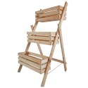Drewniany kwietnik, wkład 40 cm - warzywnik 3-poziomowy, skrzynka na zioła, kwiaty, balkon, taras i ogród