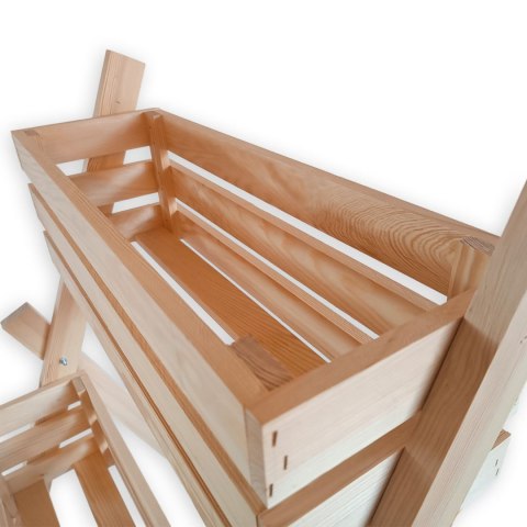 Drewniany kwietnik, wkład 40 cm - warzywnik 3-poziomowy, skrzynka na zioła, kwiaty, balkon, taras i ogród