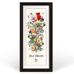 Frezowana ramka na zdjęcia w rozmiarze 35 x 100 cm w kolorze czarnym