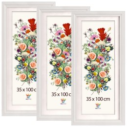 Zestaw 3 szt. frezowanych ramek 35 x 100 cm w kolorze białym