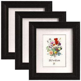 Zestaw 3 szt. frezowanych ramek A3 29,7 x 42 cm w kolorze czarnym